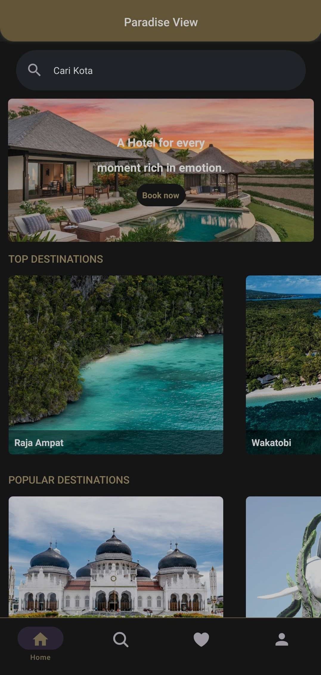Paradise View - Booking Hotel App